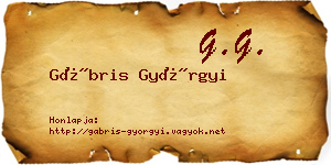 Gábris Györgyi névjegykártya